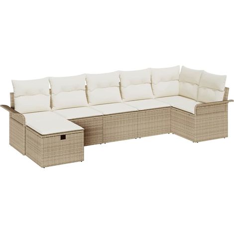 Maison Exclusive - Gartensofa-set 7 Stk. Poly Rattan (1/5)