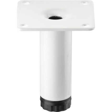 SOTECH Möbelfuß LIMA Höhe 80 mm, Ø 25 mm Höhenverstellbar 10 mm weiss matt Vitrinenfuß Sockelfuß Schrankfuß (1/5)