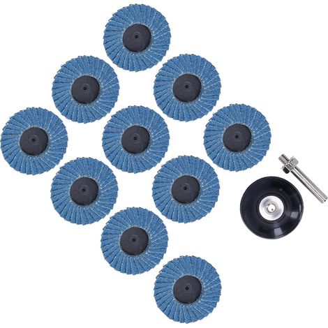 Lot de 10 Disques Abrasifs Tôle 80 Grains Zirconium Corindon, Meule à Lamelles Diamètre 50mm avec Support Caoutchouc (1/5)