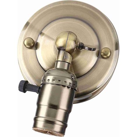 1 Support De Lampe Murale E27 Vintage, Interrupteur Intégré, Design Bronze, Pour Salon Et Chambre (1/4)