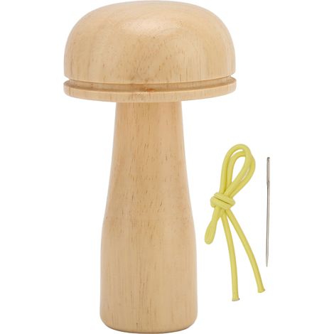 Kit de champignons à repriser, aiguille en bois détachable pour tricot et broderie DIY. (1/4)