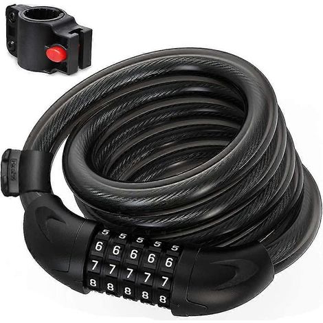 Antivol à câble de 120 cm avec code à 5 chiffres pour vélo/tricycle -Yx-AquaForge (1/3)