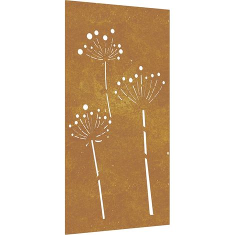Décoration murale jardin 105x55 cm acier corten design de fleur CFW248993 (1/5)