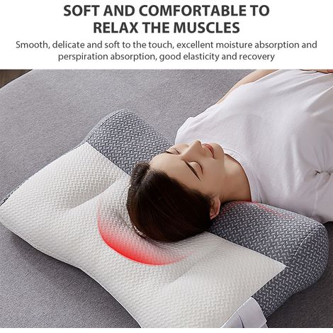 Oreiller cervical ergonomique en fibres de soja pour soulager les douleurs cervicales et des épaules