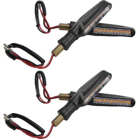 Clignotants LED Moto 4 Pièces Feux De Jour Indicateurs Avant Arrière Dynamiques 12V Ambre (1/5)