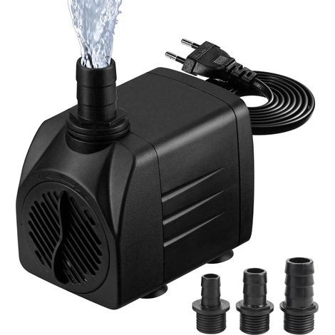 x 25-W-Tauchpumpe, einstellbare Fördermenge 1800 l/h, 3 Düsen inklusive, für Aquarium, Teich, Springbrunnen, Garten (1/5)