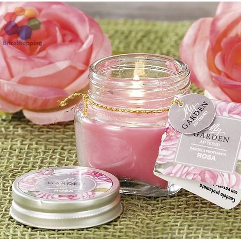 Set 2 Candela Profumata Con Mini Barattolo Vetro 5x5 Cm Arredo Ambiente Profumat