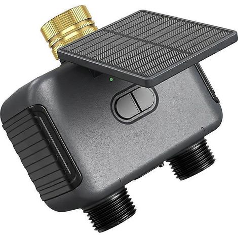 2 Outlets WIFI Solar minuterie d irrigation automatique système d irrigation extérieur minuterie d arrosage IPX6 (1/5)
