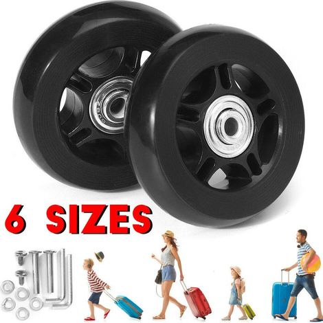 60mm x 18mm Bagages Valise Roues de Rechange, Roulettes Pivotantes en Caoutchouc Roulements Kits de Réparation, Un Ensemble de 2 (1/5)