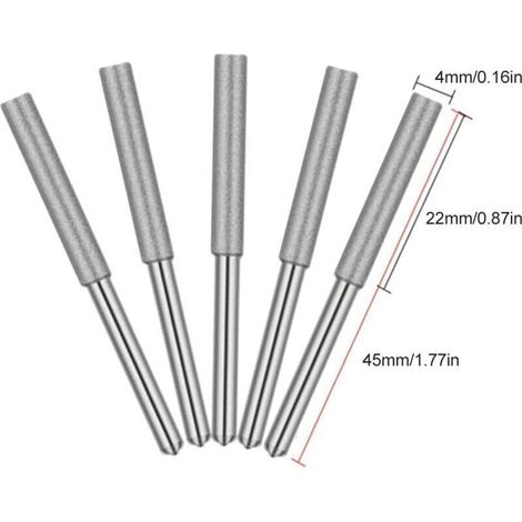 Fraise d’afftage pour trononneuse – Têtes de meulage diamantées, 4 mm, lot de 5 pièces – Haute précision et longue durée (1/3)