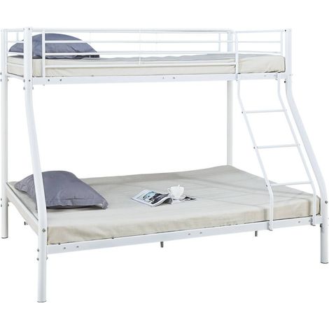 Letto a castello "LEO" - Bianco - Metallo (1/4)