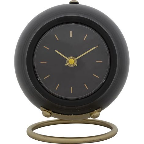 Horloge à Poser en Métal "Ball" 19cm Noir
