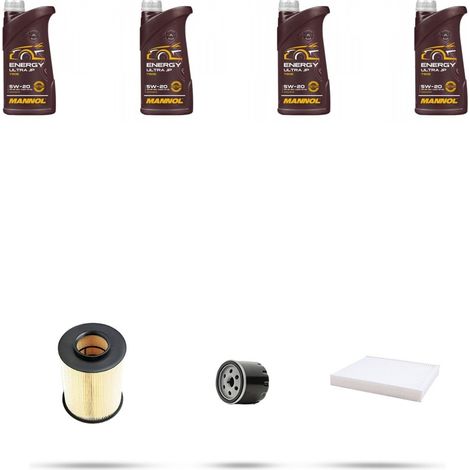 Kit tagliando 3 FILTRI e 4L OLIO compatibile con Ford Focus II 1.4 16V 59kw dal 2004 (1/4)