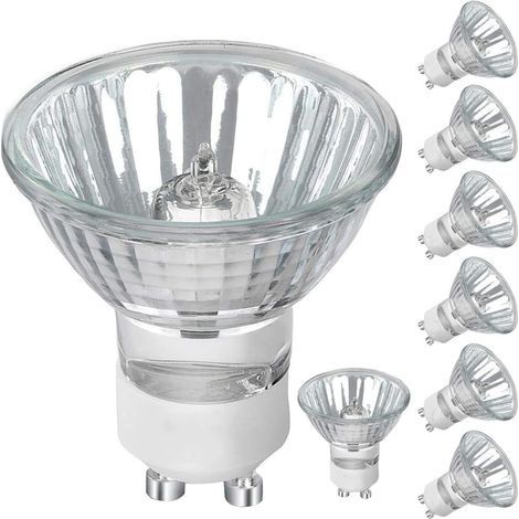 Ampoule halogène GU10, ampoule 50W 230V dimmable GU10, 500lm blanc chaud 2700K, pour éclairage d'armoire, éclairage d'affichage (8 pièces) (1/5)