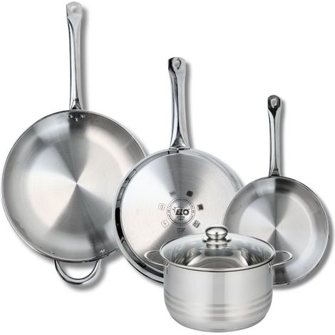 Ensemble de 3 Poêles de cuisson 24, 28 et 32 cm et 1 faitout 20 cm Elo Profi Brillant (1/5)