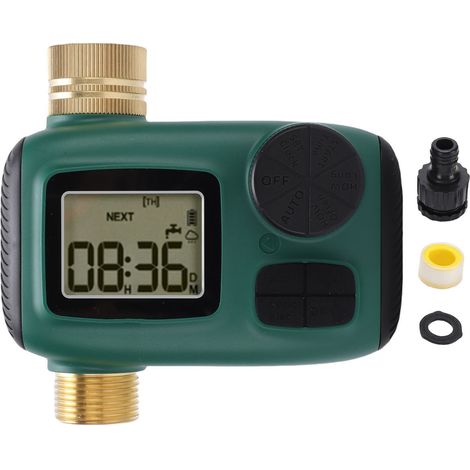 Minuterie tuyau 3/4in laiton entrée sortie – Arrosage manuel retard pluie automatique goutte à goutte jardin IP55 LCD (1/5)