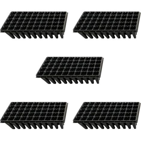 5 Pcs Plateaux de Semences 50 Cellules Semis Plateau de Démarrage Jardinage Germination Plateau Plante Kit de Démarrage pour La Propagation des Semis Noir (1/5)