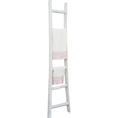 Towel rack ladder wood modern bathroom floor wall to wall decorative Ladder towel rack Object holder bookcase Wooden staircase