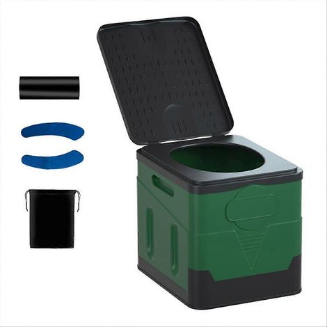 Toilettes pliables pour camping-car, toilettes d'urgence pour adultes et enfants - Vert (1/5)
