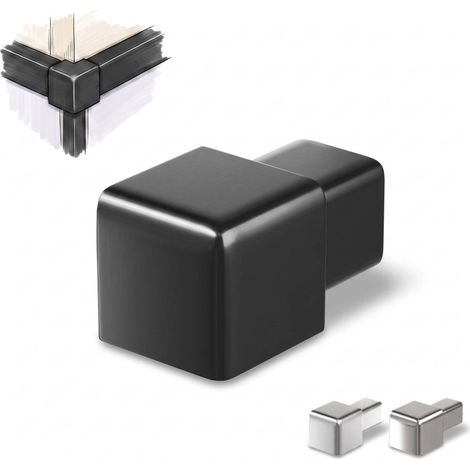 Dalsys Endstück für Fliesenschiene Quadratprofil Edelstahl, Fliesenprofil - Schwarz gebürstet 12,5mm, 1 Stück
