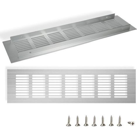 rejillas de ventilación rectangulares para puertas. Rejilla de ventilación de aluminio. Rejilla de extracción con 8 tornillos. Reji,blanco,8x30cm (1/2)