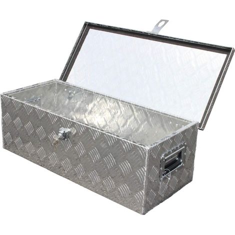 Bc-Elec – Coffre de chantier aluminium 76x33x25cm 60L – NETTB18 – Coins soudés, serrure avec clés, pour véhicules et chantiers