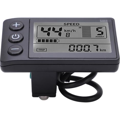 Compteur d\'affichage LCD - KEENSO - S866 - Écran rétroéclairé - Compatible 24V 36V 48V - Installation facile (1/4)