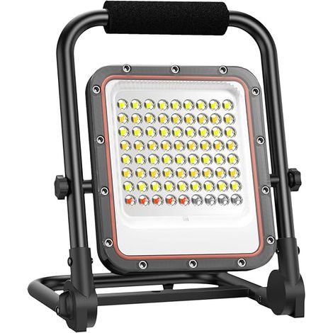 150 W LED Floodlight, Rechargeable 5 Modes, USB Battery Powered Site Light with 72 COB, IP65 Work Light for Camping, Workshop, Construction Site, Garage (1/5)