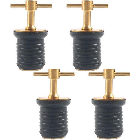 Bouchon de vidange en laiton avec poignée en T, bouchons de vidange pour bateaux, vidanges de 1 pouce, verrouillage par rotation et joint. (1/5)