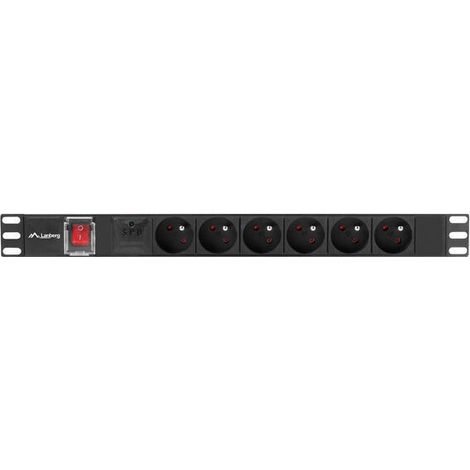 LANBERG PDU-06E-0200-BK UNIDAD DE DISTRIBUCIÓN DE ALIMENTACIÓN 6 SALIDA(S) CA 1U NEGRO (1/4)