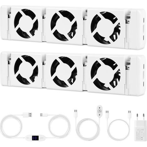 TolleTour Heizkörperverstärker mit 3 Lüftern und einstellbarem Thermostat 0–60 °C, 2er Set, Weiß (1/5)