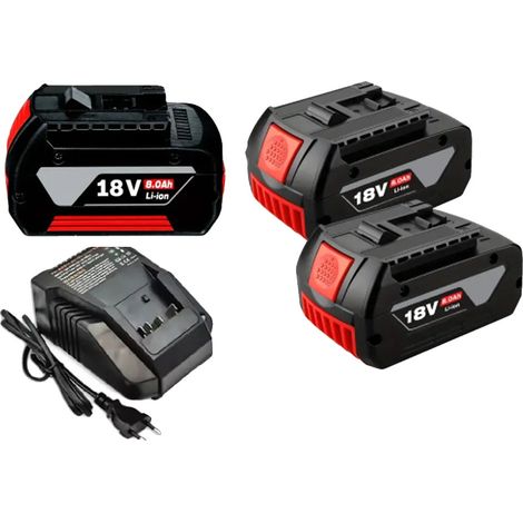 Batteria ricaricabile, 18 V, capacità 8000 mAh, 8,0 Ah x 3 - Caricabatterie x 1 (1/2)