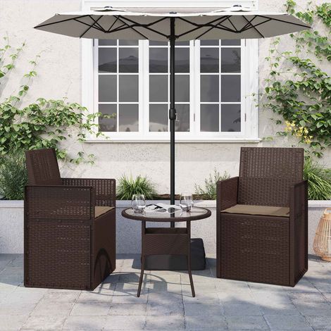 vidaXL Coussins de siège 2 pcs Taupe 47 x 36 x 2 cm Polyester