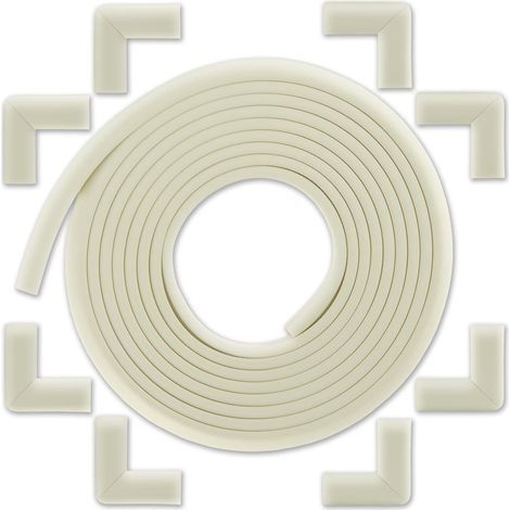 Protection des Bords et Coins de Meubles avec 8 Angles et Rebord de 5m en Mousse pour Table et Plus pour Bien Protéger Les Enfants Blanc Ivoire (1/4)