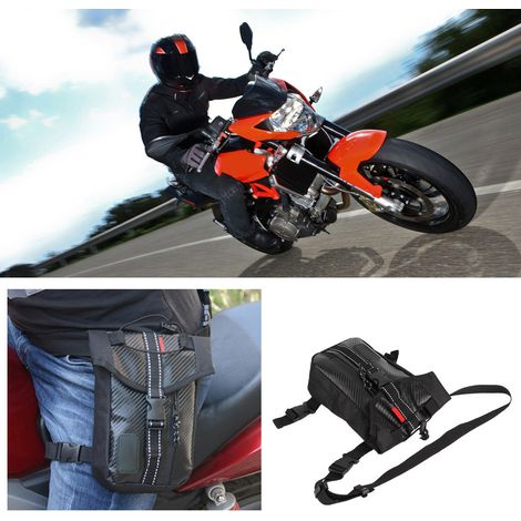 Sacoche de jambe de moto étanche et résistante en fibre de carbone. (1/5)