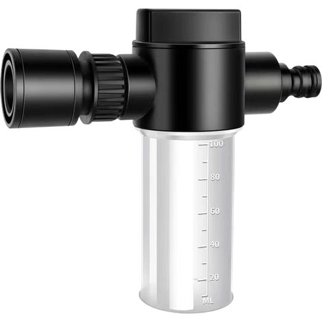 Spruzzatore di schiuma, attacco per tubo flessibile, 15 x 14,5 cm, ugello dell'acqua regolabile, schiuma pressurizzata, idropulitrice di precisione, anticalcare, strumento per la pulizia degli esterni
