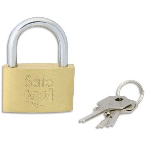 LUCCHETTO SAFETOOL IN OTTONE MASSICCIO 40 MM CON 3 CL S SCD400271 (1/2)