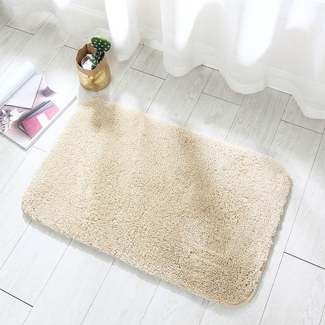 Tapis de sol épais à haute teneur en peluche Tapis de cuisine Tapis de porte de salle de bain Tapis antidérapant Tapis de pied absorbant-4060cm, Beige, 1pc (1/3)