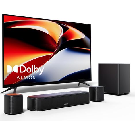 Barre de Son 5.1ch avec Dolby Atmos, Système Surround pour TV, Barres de Son pour Home Cinema, 2 Haut-parleurs Surround, HDMI eARC/Opt/AUX/BT, Contrôle par App, A50 Pro (1/5)
