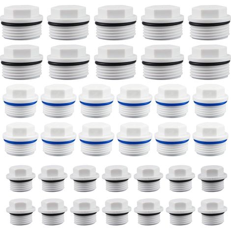 36 Pièces Bouchon Plomberie Set 1/2 3/4 (1/5)