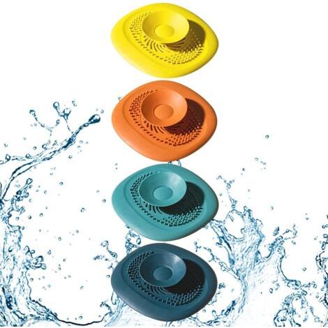 4 pièces crépines d'évier, bouchon de vidange universel, bouchon d'évier de cuisine, attrape-cheveux à trou de prise, 2-en-1 multifonction douche cheveux crépine évier bouchon multicolore (1/5)