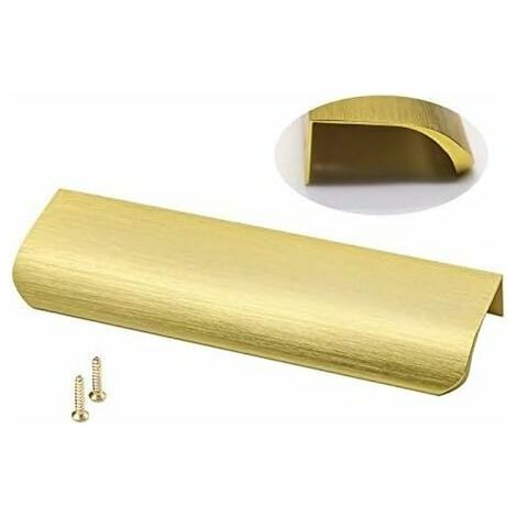 royaluxe - Lot de 4 Poignée Profil Cuisine Poignee de Meuble Cuisine Poignee Doree Poignee Invisible Poignée Profil Aluminium Poignée Laiton Poignée 150mm (1/3)