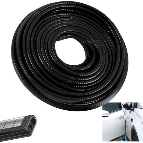 Protection des Bords de portière de Voiture - en Caoutchouc U - pour la Plupart des Voitures-Usage pour Voitures, Camions, SUV, ATV et Nautisme - 10m Noir - Installation Rapide et Facile (1/5)