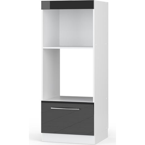 Mobile cucina microonde Fame-Line, Antracite lucido, 60 cm aperto, Vicco (1/5)