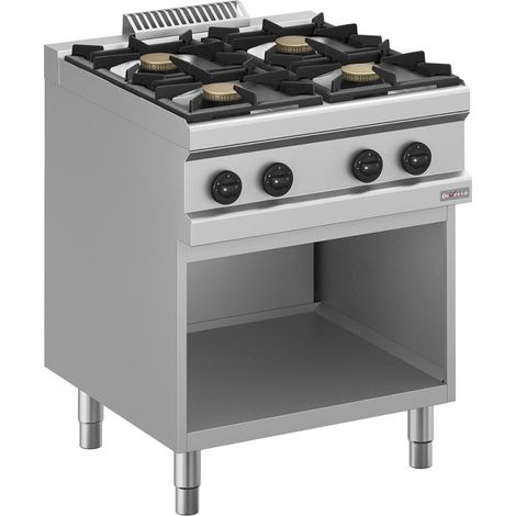Fourneau gaz 4 feux, sur armoire ouverte - Diverso