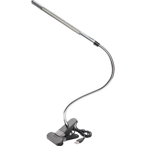 Lampe de bureau LED portable USB à pince, éclairage ajustable pour tatouage, manucure, maquillage - Noir, lampe de table rechargeable flexible (1/5)
