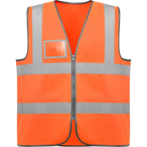 Chaleco de alta visibilidad con cremallera Vetonek - Unisex / XL-2XL / NARANJA FLUOR