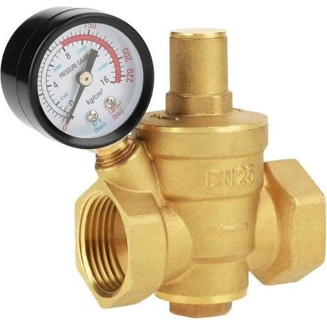DN20 Reducteur de pression d'eau en laiton avec manomètre de soupape de réduction de pression réglable (1/5)