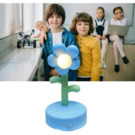 Jouet lumineux tournesol mignon et adorable, veilleuse à faire soi-même, lampe artisanale en colle à beurre, bleu (1/5)