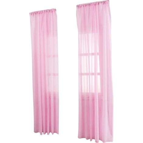 Voile Coton Et Lin Rose Tulle L ger Transparent pour Chambre (1/5)